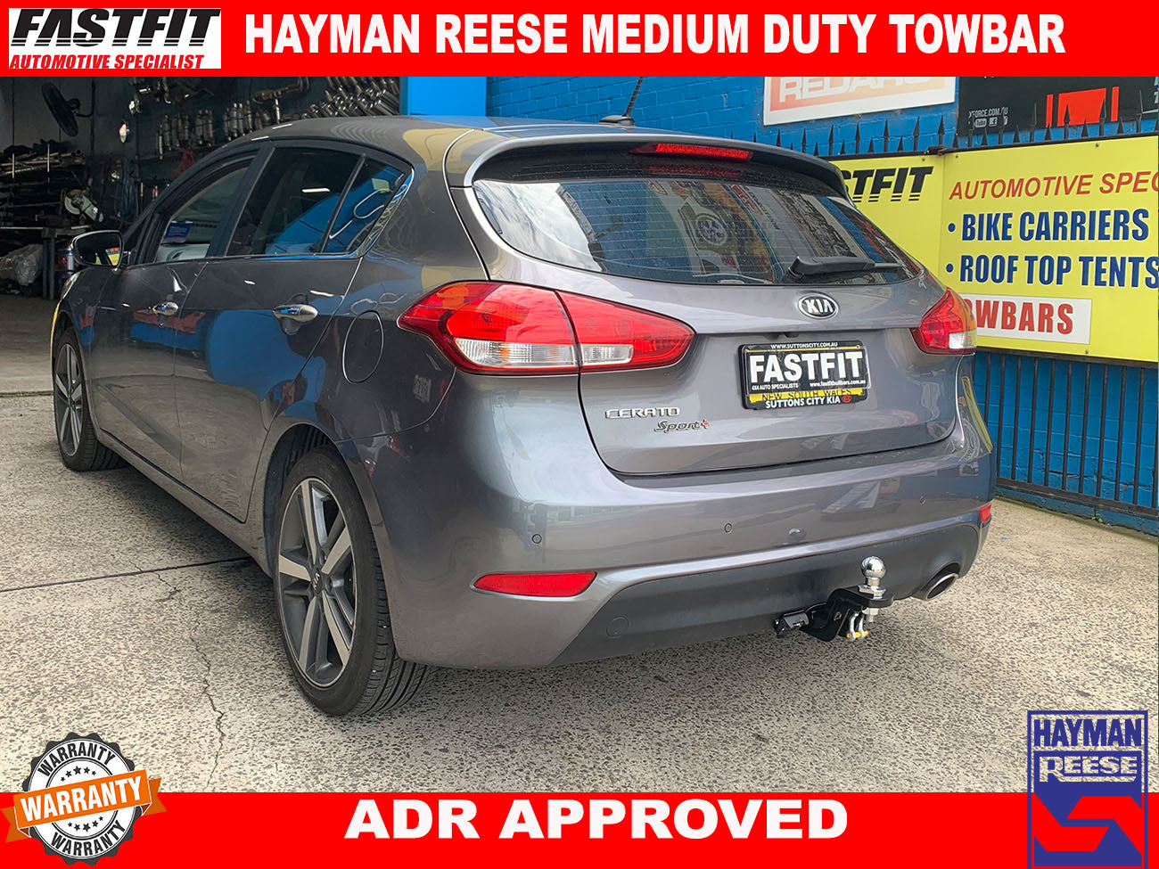 HAYMAN REESE MEDIUM DUTY TOWBAR TO SUIT ON KIA CERATO YD CL2 08
