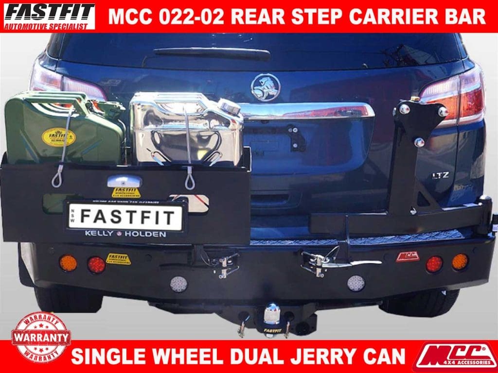 Shop MCC 02202 Rear Step Carrier Bar with Single Wheel Carrier & Double Jerry Can Holder to